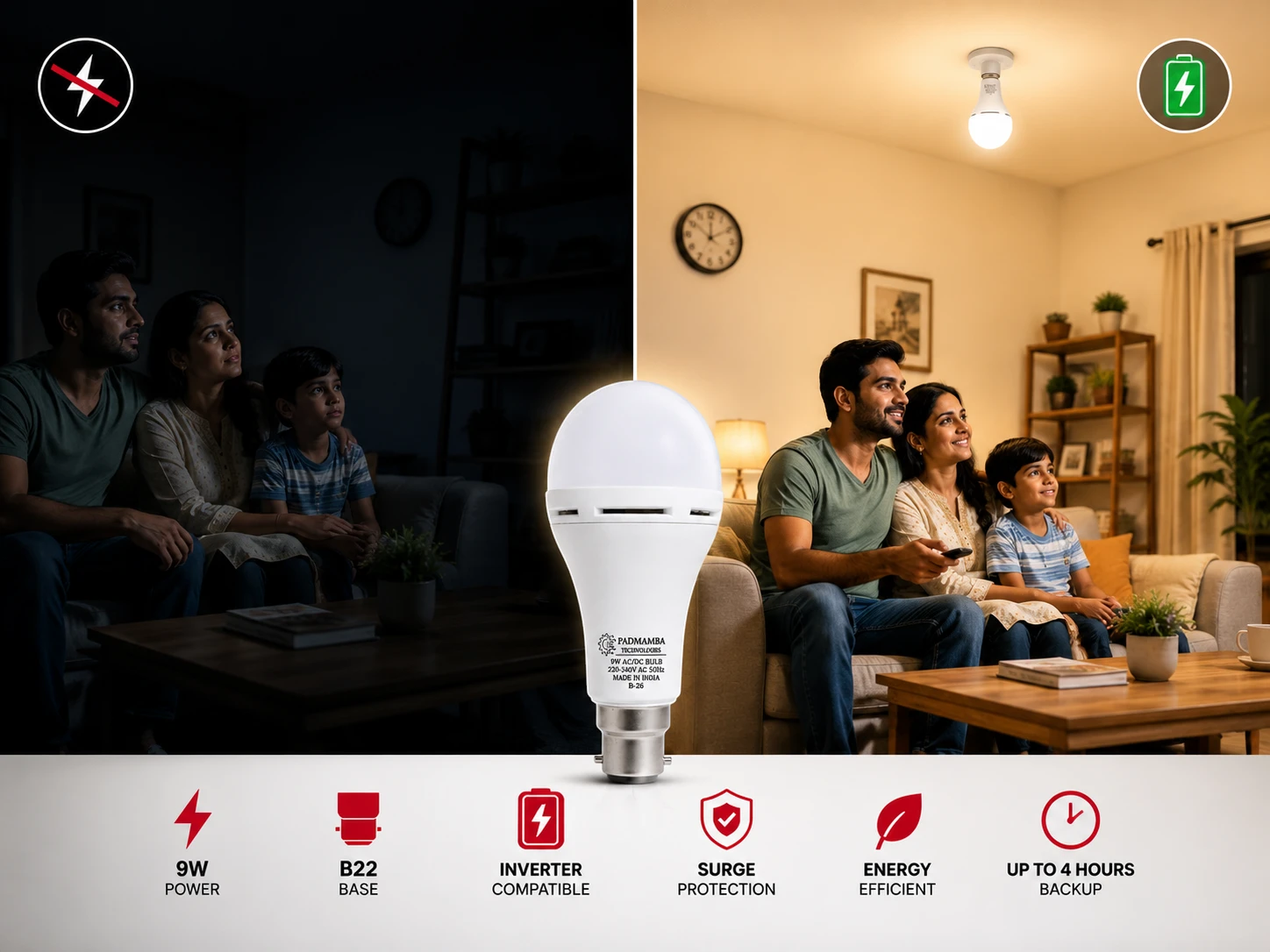 PADMAMBA Technologies 9W Inverter LED Bulb 4