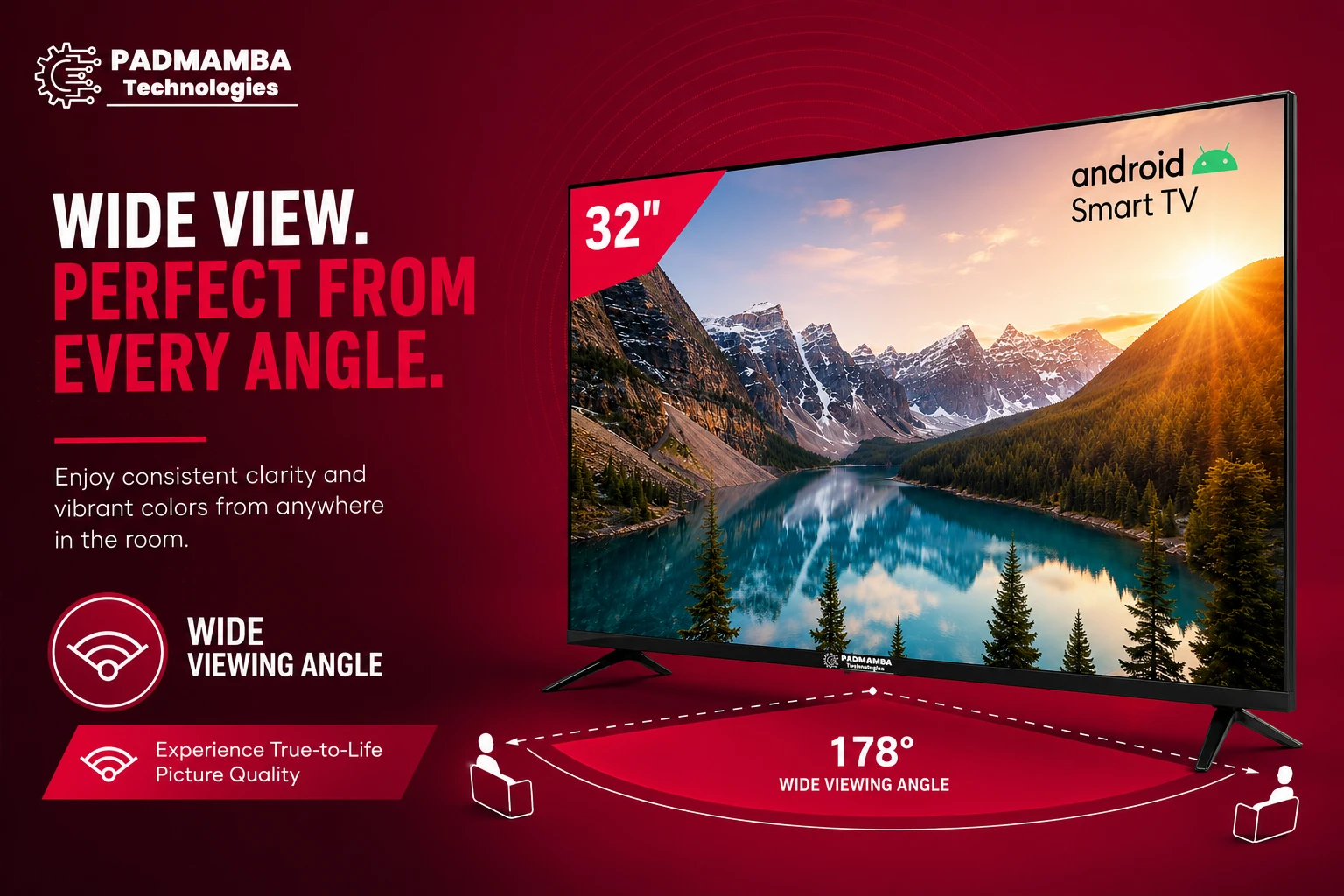 Padmamba Technologies LE32PTS4FL 32" Full HD Smart LED TV 4