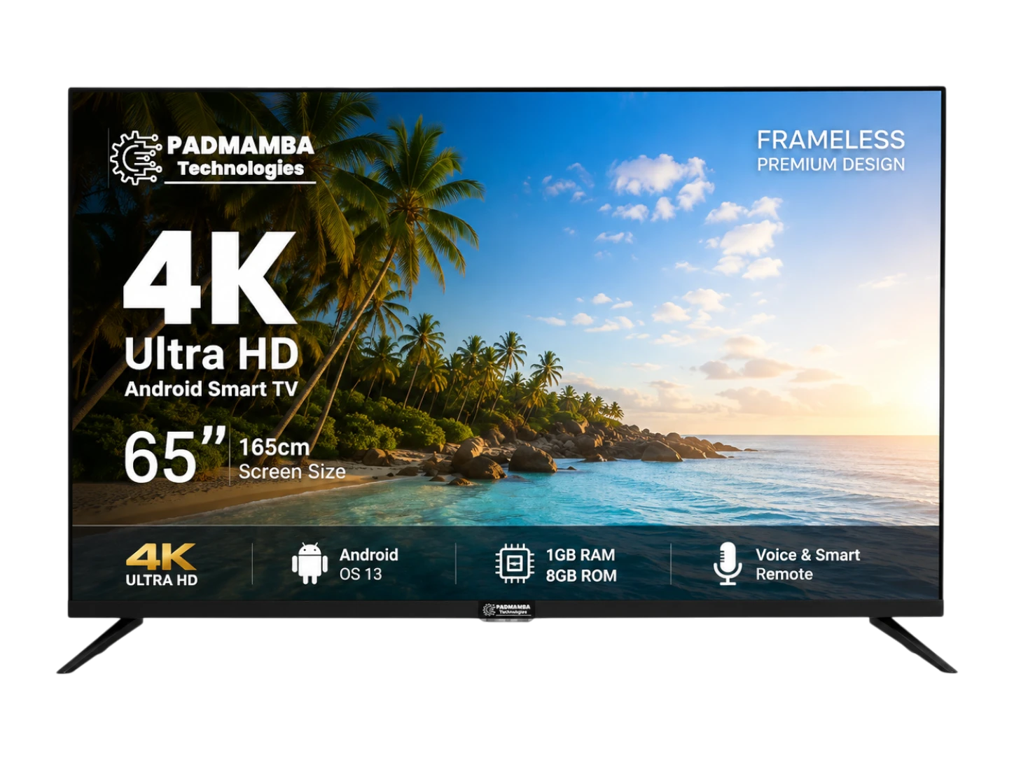 Padmamba Technologies LE65PTS8FLU 65" 4K Android Smart LED TV
